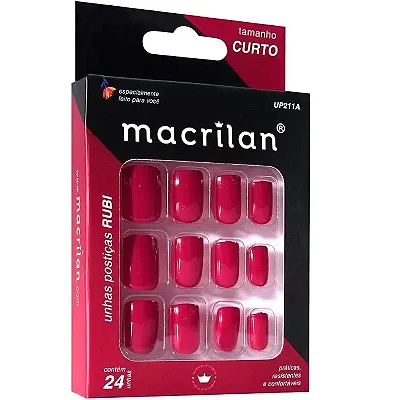 UNHAS POSTIÇAS RUBI CURTO 24UND MACRILAN
