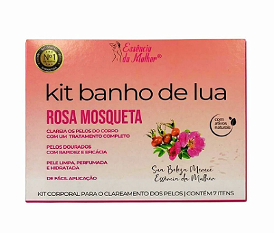KIT BANHO DE LUA ROSA MOSQUETA ESSENCIA DA MULHER