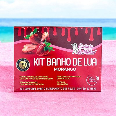 KIT BANHO DE LUA MORANGO ESSÊNCIA DA MULHER