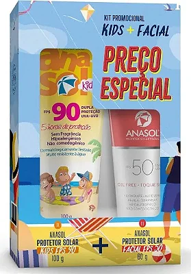 KIT DE PROTEÇÃO SOLAR FACIAL E CORPORAL ANASOL