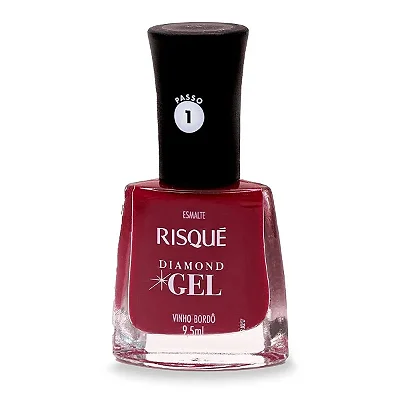 ESMALTE RISQUÉ DIAMOND GEL VINHO BORDÔ 9,5ml