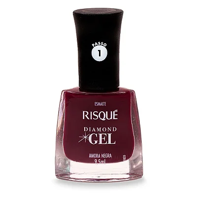 ESMALTE RISQUÉ DIAMOND EFEITO GEL AMORA NEGRA 9,5ml