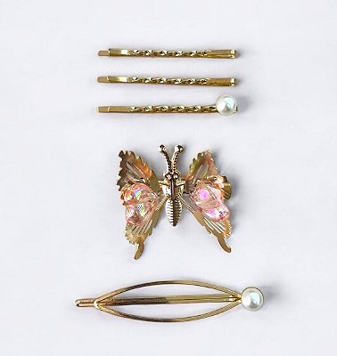 CONJUNTO DE PRESILHAS BORBOLETA CORES DIVERSAS