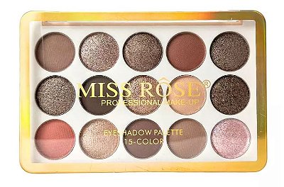 PALETA DE SOMBRAS MISS ROSE 15 CORES