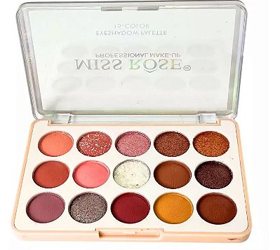 PALETA DE SOMBRAS MISS ROSE 15 CORES