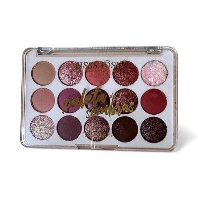 PALETA DE SOMBRAS MISS ROSE 15 CORES