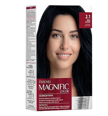 COLORAÇÃO CREME AMEND MAGNIFIC COLOR AMEND COR PRETO AZULADO 2.1