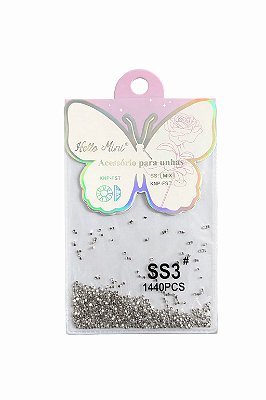 STRASS DE BRILHO HELLO MINI SS3# PRATA
