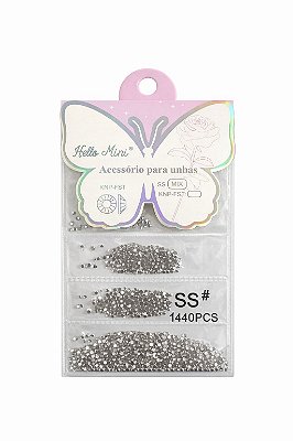 STRASS DE BRILHO HELLO MINI MIX PRATA