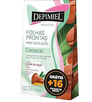 FOLHAS PRONTAS PARA DEPILAÇÃO CORPORAL EXTRATO DE ARGAN