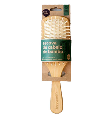 ESCOVA DE CABELO DE BAMBU BEEGREEN