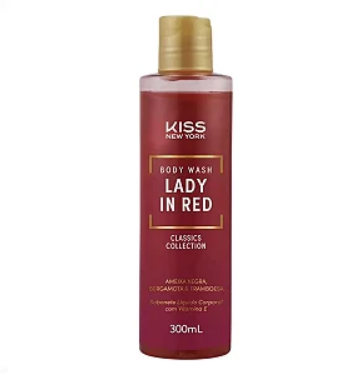 SABONETE LIQUIDO CORPORAL KISS NEW YORK LADY IN RED 300ml