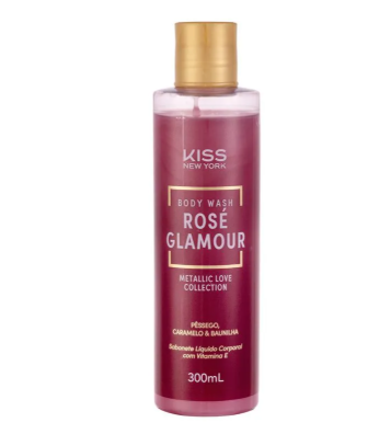 SABONETE LIQUIDO CORPORAL KISS NEW YORK ROSÉ GLAMOUR 300ml