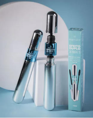 MASCARA DE CILIOS EFEITO DUPLO 2 EM 1 MIAMAKE