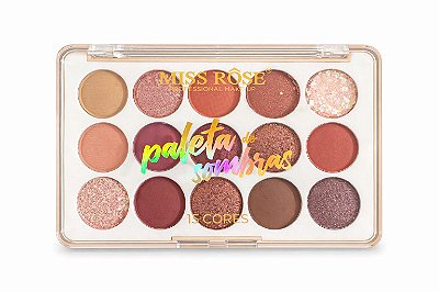 PALETA DE SOMBRAS 15 CORES MISS ROSE