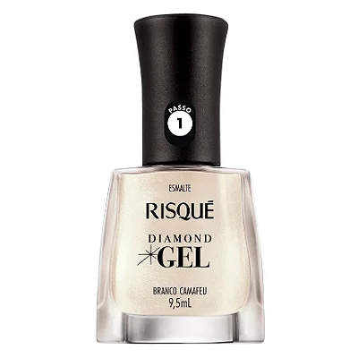 ESMALTE RISQUE EFEITO GEL BRANCO CAMAFEU