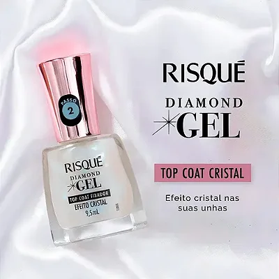 ESMALTE RISQUE EFEITO GEL TOP COAT FIXADOR