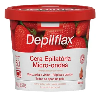 CERA EPILATÓRIA MICROONDAS DEPILFLAX MORANGO 100g