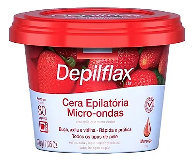 CERA EPILATÓRIA MICROONDAS DEPILFLAX MORANGO 200g