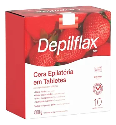 CERA DEPILATÓRIA EM TABLETES ORANGO DEPILFLAX 500g