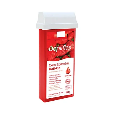 CERA DEPILATÓRIA ROLL-ON MORANGO 100g
