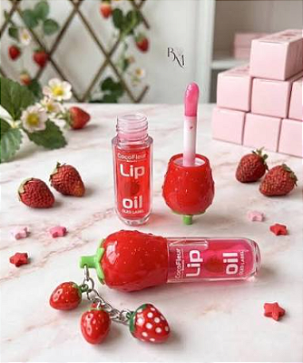 LIP OIL MORANGO COM CHAVEIRO COCO FLEUR