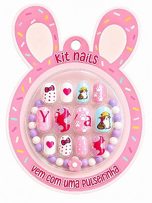 KIT UNHAS INFANTIS COM PULSEIRA VIVAI CORES VARIADAS