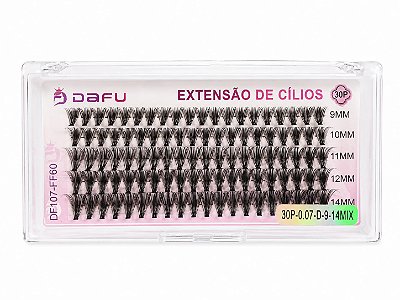 CARTELA DE CÍLIOS TUFINHO DAFU 30P- 0.07-D 9-14MIX