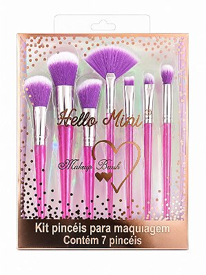 KIT DE PINCEIS MAKEUP BLUSH HELLO MINI 7 PÇS