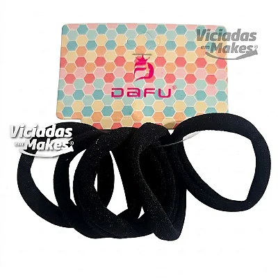Kit 6 Elásticos de Cabelo Xuxinha Pretos Dafu