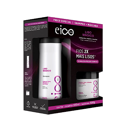 Kit Eico Liso Mágico Shampoo e Mascara