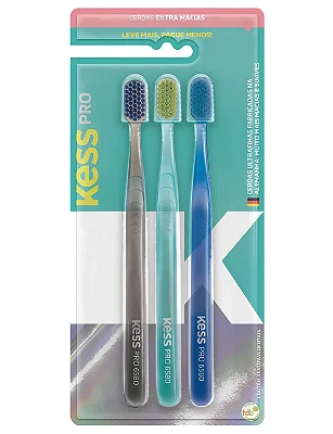 Pack 3 Escovas Dental Kess Pro Cod 2109