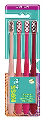 Pack 4 Escovas Dental Kess Basic Cod 2102