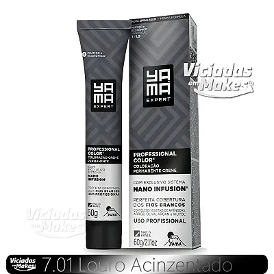 Coloração Nano Fusion 7.01 Louro Acinzentado Yamá