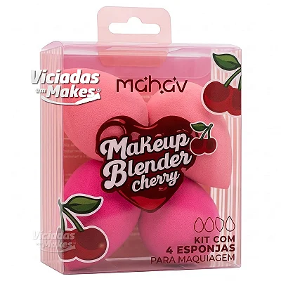 Kit Blender Cherry com 4 Esponjas Mahav