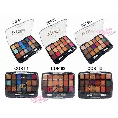 PALETA DE SOMBRAS 18 CORES VIVAI