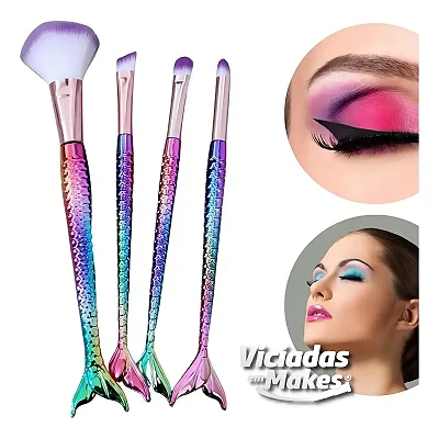Kit Pincéis Sereia Cores Variadas 04 Und