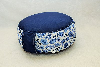 Kit Zafu + Zabuton Azul Modelo 1 - Almofada de meditação