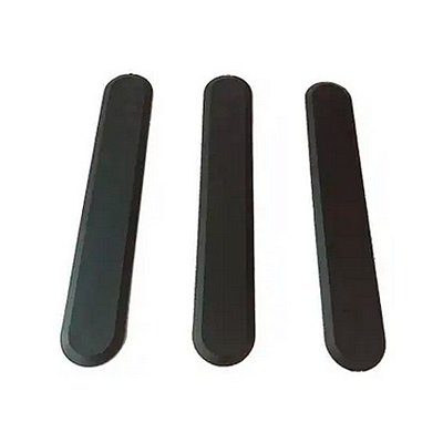 Kit 12 pç - Piso Elemento Tátil Direcional Preto PVC/Borracha 24x3,5 - Adesivado