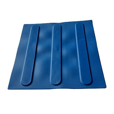 Kit 10 pç - Piso Tátil Direcional Azul PVC/Borracha 25x25cm
