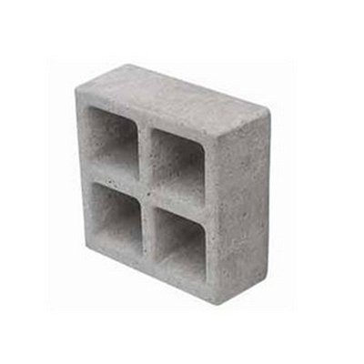 Elemento Vazado Cobogó Reto 4 Furos 24x24x10 cm - Concreto Natural / m2