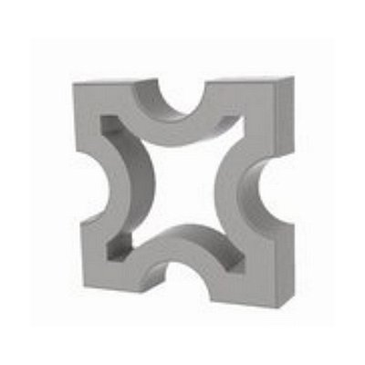 Elemento Vazado Cobogó 4 Pontas 24,5 x 24,5 x 6 cm - Concreto Natural / m2