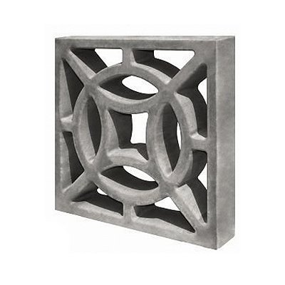 Elemento Vazado Cobogó 4 Pontas 39x39x7cm - Concreto Natural / m2