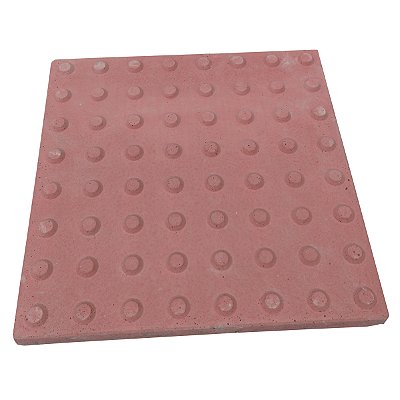 Piso Tátil Alerta Vermelho Concreto 40 X 40 X 3 cm / m2
