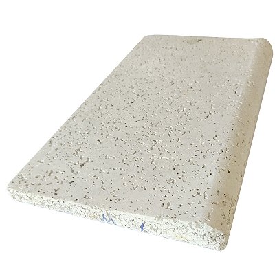 Borda de Piscina Peito de Pombo Textura Italiana, Atérmica e Antiderrapante Branca 40 X 20 X 2,5cm (1 peça)