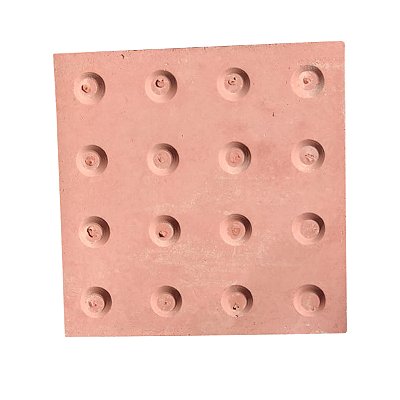 Piso Tátil Alerta Vermelho Concreto 20 X 20 X 1,8 cm / m2
