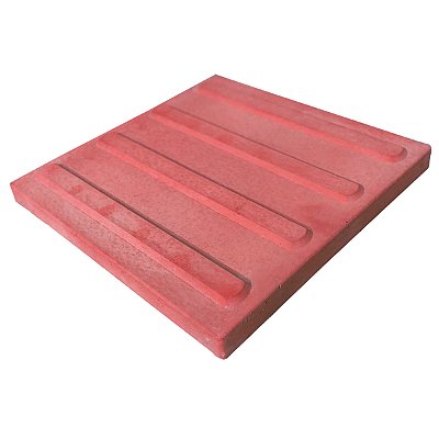 Piso Tátil Direcional Vermelho Concreto 30 X 30 X 2,5 cm / m2
