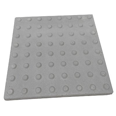 Piso Tátil Alerta Cinza Concreto 40 X 40 X 3 cm / m2
