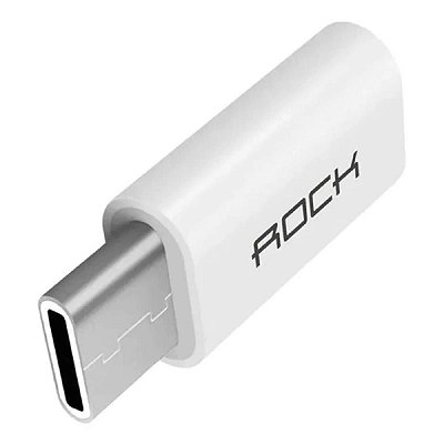 Adaptador Cabo Micro Usb P/ Usb Tipo C, Usb 3.1 Rock Branco