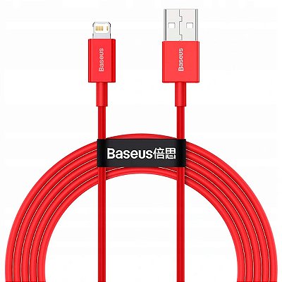 Cabo Iphone Baseus Superior Series Fast Charging 2.4A 2m Vermelho